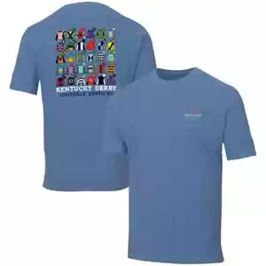 SALE!!_  Ahead Blue Kentucky Derby 150 Jockey Lineup T-Shirt S-5XL - Picture 1 of 6
