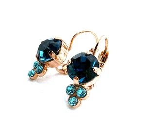 Earrings By Mariana Woman Gorgeous Montana Blue and Teal Swarovski Crystals - Picture 1 of 8