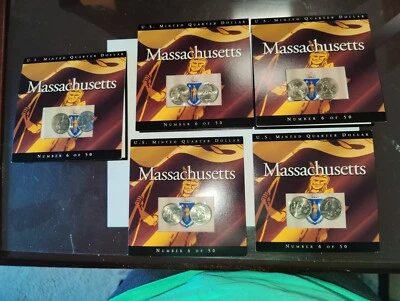 2000 Massachusetts Quarters Uncirculated Never out of Jacket 5 sleeves - Image 1 of 4