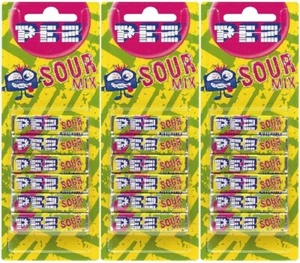 3x PEZ Nachfüllpack 6 Stück Packung Sour Mix Geschmack Süßigkeiten für PEZ Spender (18 Nachfüllpackungen) - Bild 1 von 2