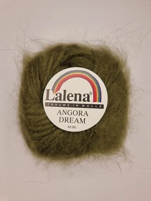 Paket 3 x 25g Lalena Khahi Grün Angora 95% Lammwolle 5% Wolle Effektgarn weich - Bild 1 von 4