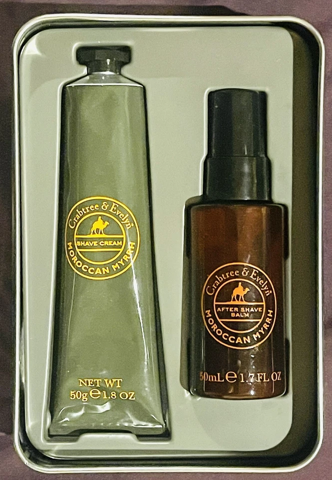 CRABTREE & EVELYN MARROQUÍ MIRH 2 PIEZAS CREMA DE AFEITAR y bálsamo para después del afeitado 1,7 OZ cada uno Foto 1 de 1