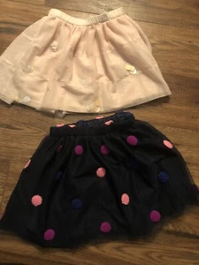 2 Cat & Jack Tutu Skirt Multicolor 3d Polka Dots Size 4/5 Pink - Picture 1 of 4