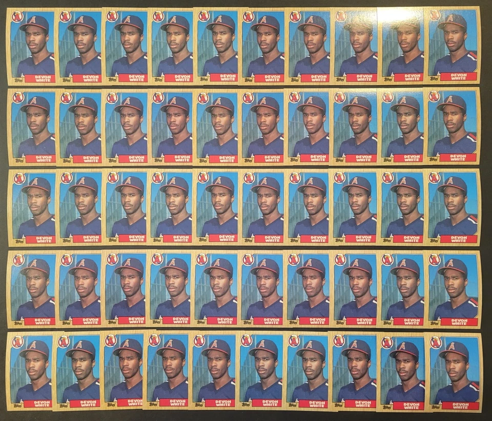 批量 50 张 DEVON 白色 1987 年 Topps 棒球新秀卡 #139 BB2811 — 第 1/1 张图片