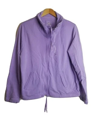 Moletom Central Park Yoga Top XL roxo com zíper bolsos frontais conforto elástico - Imagem 1 de 4