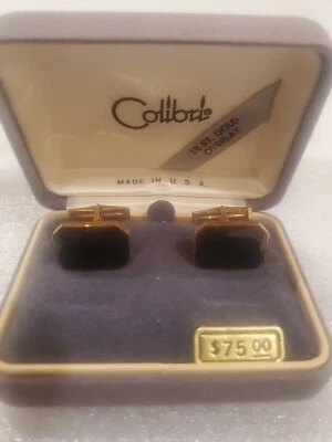 Father's Day Gift : Colibri cuffs links. 18 KT Gold OVERLAY. MADE IN U.S.A. - Image 1 of 4
