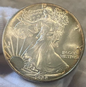 1988 American Silver Eagle - 1 Oz 999 Fine - Better Date - Semi KEY - Picture 1 of 12