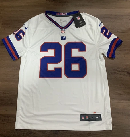 NIKE New York Giants White COLOR RUSH JERSEY Saquon Barkley NYG JERSEY MENS SZ L Cover