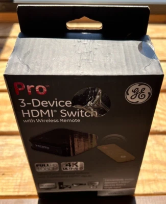 GE Pro 3-Device HDMI Switch Wireless Remote Full HD 4k UltraHD Open BOX!! New - Image 1 of 4