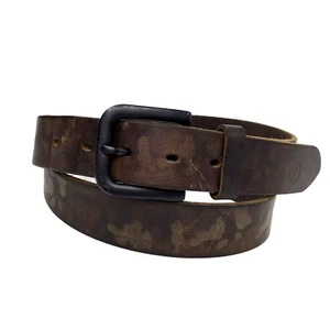 Timberland Belt Womens Size 36 Brown Genuine Leather Camoflauge Boho Casual RARE - Picture 1 of 7