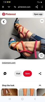 Sandalias de aguja ZARA para mujer de gamuza de cuero multicolor con tiras 8/8,5 EU 39, NUEVAS Foto 1 de 4