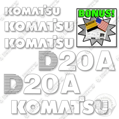 Se adapta a Komatsu D20A-7 Kit de calcomanías Dozer (Estilo 2) - 7 AÑOS EXTERIOR 3M VINILO! Foto 1 de 2