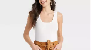 Women's Slim Fit Tank Top - A New Day White Size L - Picture 1 of 6