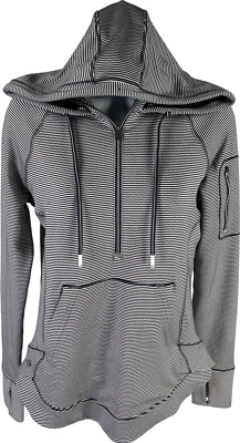 Sudadera con capucha para mujer Athleta azul a rayas Heavenly Heights 1/2 cremallera - XS Foto 1 de 4