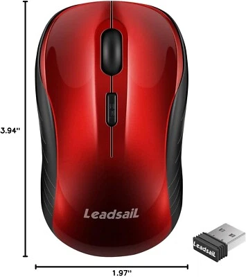 2.4Ghz USB Cordless Mouse for Laptop, Compact Silent Mice,4 Buttons,3 Adjustable - Image 1 of 4