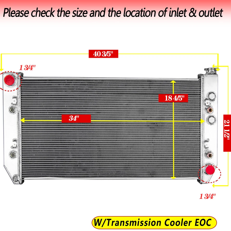 4-Row Core Radiator For 1982-1986 Chevy C10 C20 C30 K10 K20 Pickup Suburban 6.2L - Изображение 1 из 4