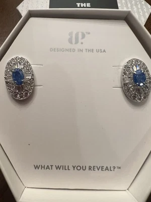 Bomb Party Earrings ER20215 The Sterling Club Aqua Blue Ice Crystal/.925 Silver - Image 1 of 4