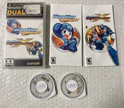 Mega Man Powered Up & Maverick Hunter X Dual Pack Playstation PSP CIB Complete - Image 1 of 4