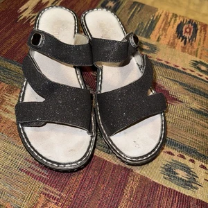 Alegria Sandals Size 37 Loti Glitteroti Black Sparkle Lot 699 PG Lite - Picture 1 of 6