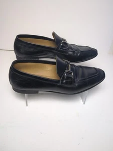 ERMENEGILDO ZEGNA Black Leather Luxury Buckle Loafers  Shoes  Men's 10.5 Italy - Picture 1 of 7