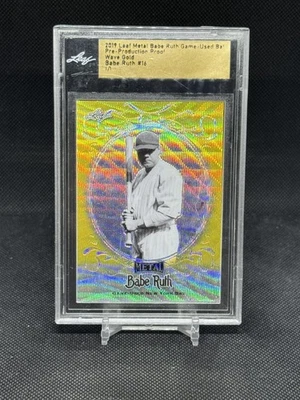 Babe Ruth 2019 Leaf Metal Pre Production Proof 1/1 Gold Wave #16 - Image 1 of 2