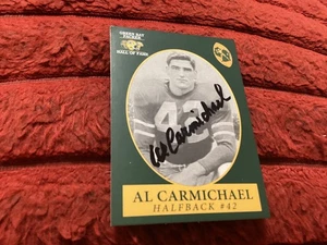 AL CARMICHAEL SIGNED, MINT PACKERS HALL of FAME CARD/ FREE POSTAGE!!!!! - Picture 1 of 4