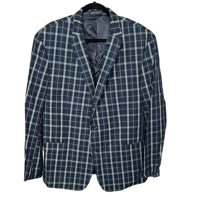 Lauren Ralph Lauren Sport Coat - Blue Plaid Cotton Blazer - 48R - Image 1 of 4