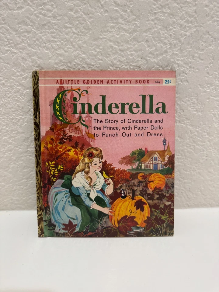 Raro libro de actividades de colección Cenicienta - Un poco dorado, 1969, A36, 25 centavos, sin cortar Foto 1 de 4