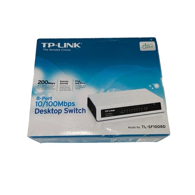 TP-Link TL-SF1008D V10 8 Port 10/100Mbps Desktop Ethernet Switch Boxed Tested - Image 1 of 4