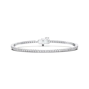 Round Cut Lab Grown Diamond Tennis Bracelet 14k White Gold 2.03Cttw - Picture 1 of 8