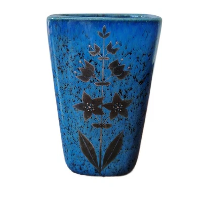 Jarrón vintage GUSTAVSBERG SVEN JONSON AZUL LAGUNA SUECIA MEDIADOS DE SIGLO MODERNO Foto 1 de 4