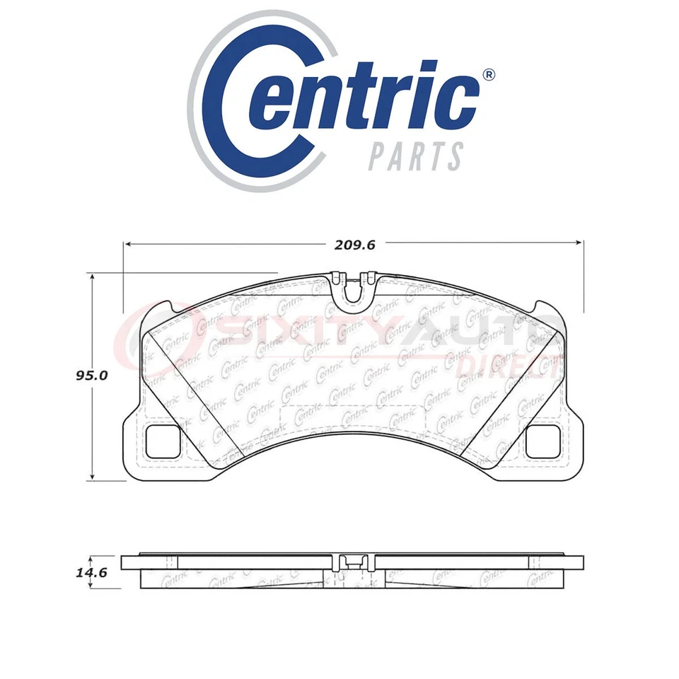 Centric Semi Metallic Brake Pads w Shim for 2010-2017 Porsche Panamera 2.9L dm - Изображение 1 из 4