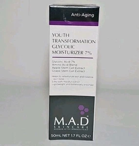 M.A.D Skincare Youth Transformation Glycolic Moisturizer 7% 1.7oz Exp 9/2026 NEW - Picture 1 of 4