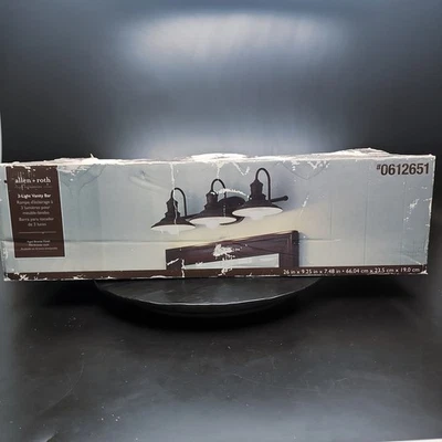 allen+roth Hainsbrook 3-Light Vanity Bar Aged Bronze KDM1393A 0612651 26in - Image 1 of 4