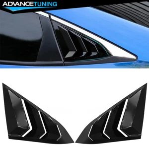 Fits 16-21 Honda Civic Sedan Gloss Black Side Window Louver Sun Shade Cover ABS - Picture 1 of 7