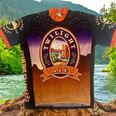 Camiseta de ciclismo XL para hombre Twilight Seasonal Ale Oregon Brewery Deschutes bicicleta Foto 1 de 2