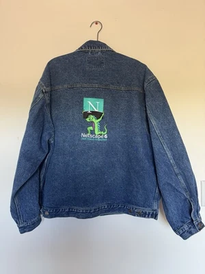 Chaqueta de Camionero Denim Y2K De Colección Netscape 6 Computación Código Abierto XL Foto 1 de 4
