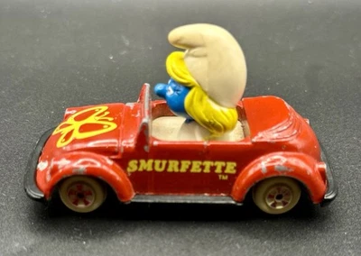 Coche fundido a presión Ertl Smurfette 1982 vintage pitufo #1 rojo convertible envío gratuito Foto 1 de 4