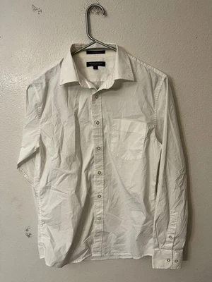 Banana Republic Shirt Mens Small White Solid Slim Flex Fit Tech Stretch Cotton - Image 1 of 4