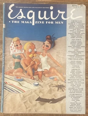 Esquire Magazine - August 1945 - Complete Issue w/Varga Poster Intact - Image 1 of 4