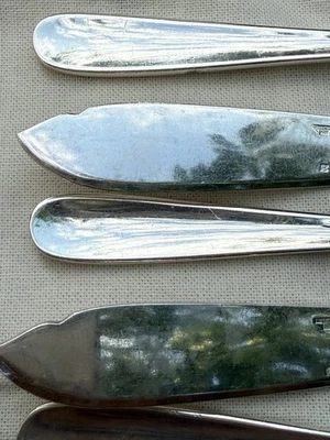 ARGENTERIE 6 COUTEAU À POISSON CHRISTOFLE MODÈLE DAX POINÇONS EXCELLENT ÉTAT - Photo 1/4