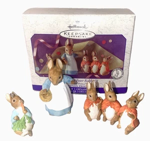 Hallmark Beatrix Potter The Tale of Peter Rabbit 3 Piece Set Ornaments Figs 1999 - Picture 1 of 10