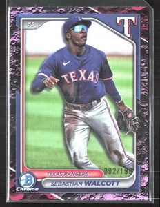 Bowman 2024 cromo Sebastian Walcott fucsia lunar 092/199 - Imagen 1 de 2