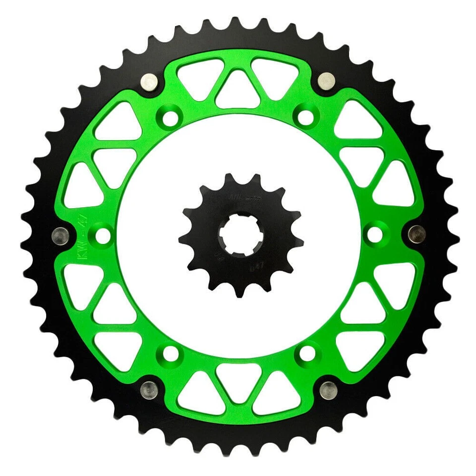 For Kawasaki KDX200 1984-2006 KDX220R 1997-2006 Front & Rear Sprocket Kit 13~47 - Image 1 of 1