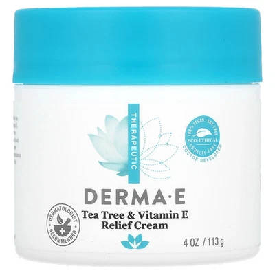 Crema antiséptica Derma E Tea Tree vitamina E 4 oz 113 g sin crueldad, Foto 1 de 3