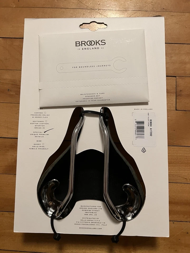 New-in-Box BROOKS Swift Saddle Black Leather Copper Rivets Handmade In England - Image 1 of 2