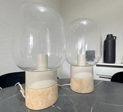 Rare Frandsen Model 2485 Designer Lamp | Stone Base & Glass Dome | Danish - Image 1 of 4