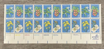 US Scott 1783-1786 Endangered Flora Flowers MNH Block of 20 15 Cent 15c Stamps - Image 1 of 3