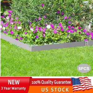 5PCS 3"x39" Outdoor Yard Barrier Steel Lawn Edging Metal Landscape Edging Grey - Picture 1 of 17