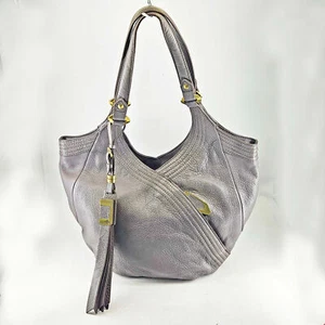 Oryany Pebbled Leather Tracy Hobo Shoulder Bag Elephant Gray Reißverschlüsse - Bild 1 von 7